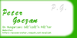 peter goczan business card